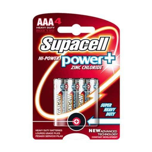Supacell AAA R03 Zinc Batteries 4 pack