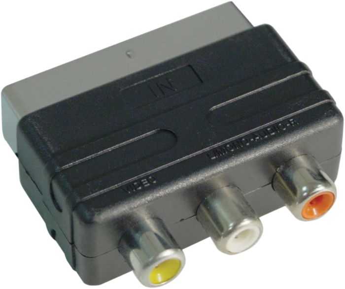 Electrovision Scart Adaptor Plug & 3 Phono Socket