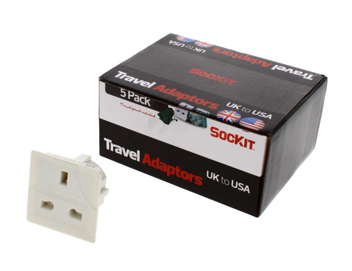 Travel Adaptors UK To USA 5 pack