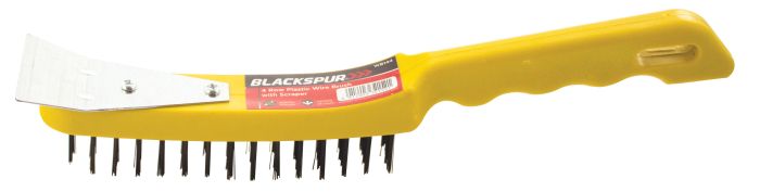 Blackspur 4 Row Plastic Wire Brush With Scraper