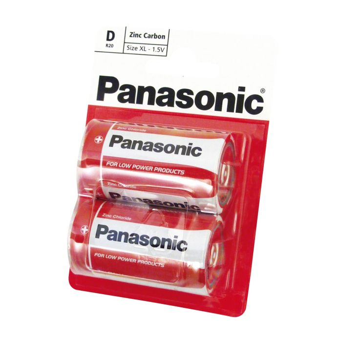 Panasonic D Zinc Carbon 1.5V Batteries 2 pack