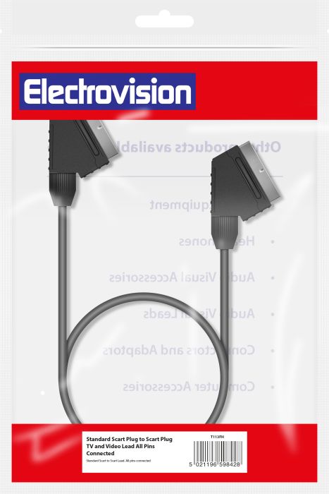 Electrovision Scart To Scart TV & Video Lead 1.5m