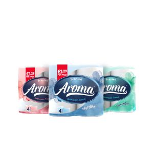 Pallet Deal - 30/60 Cases of Aroma Toilet Tissue Paper Roll 2 ply Scented PM £1.29 - 10 x 4 pack