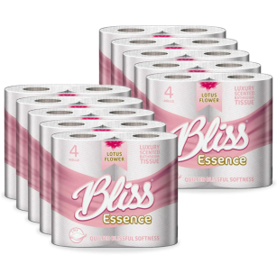 Pallet Deal - 66 Cases of Bliss Essence Toilet Tissue Paper Roll 2 ply Luxury Scented - 10 x 4 pack