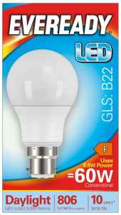 Eveready LED B22 GLS Bulb 60W Daylight