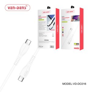 Ven-Dens Type C To Type C Charging Cable 2A White 1M