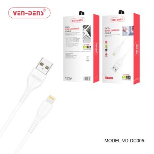 Ven-Dens USB To Lightning Charging Cable 2A White 1M