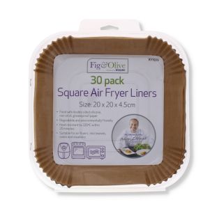 Fig & Olive Square Air Fryer Liners 20x20x4.5cm 30 pack